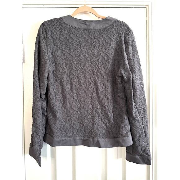 MONORENO Gray Lace Metal Studded Cardigan Jacket Shacket Top Embellished - L NWT - Picture 4 of 5